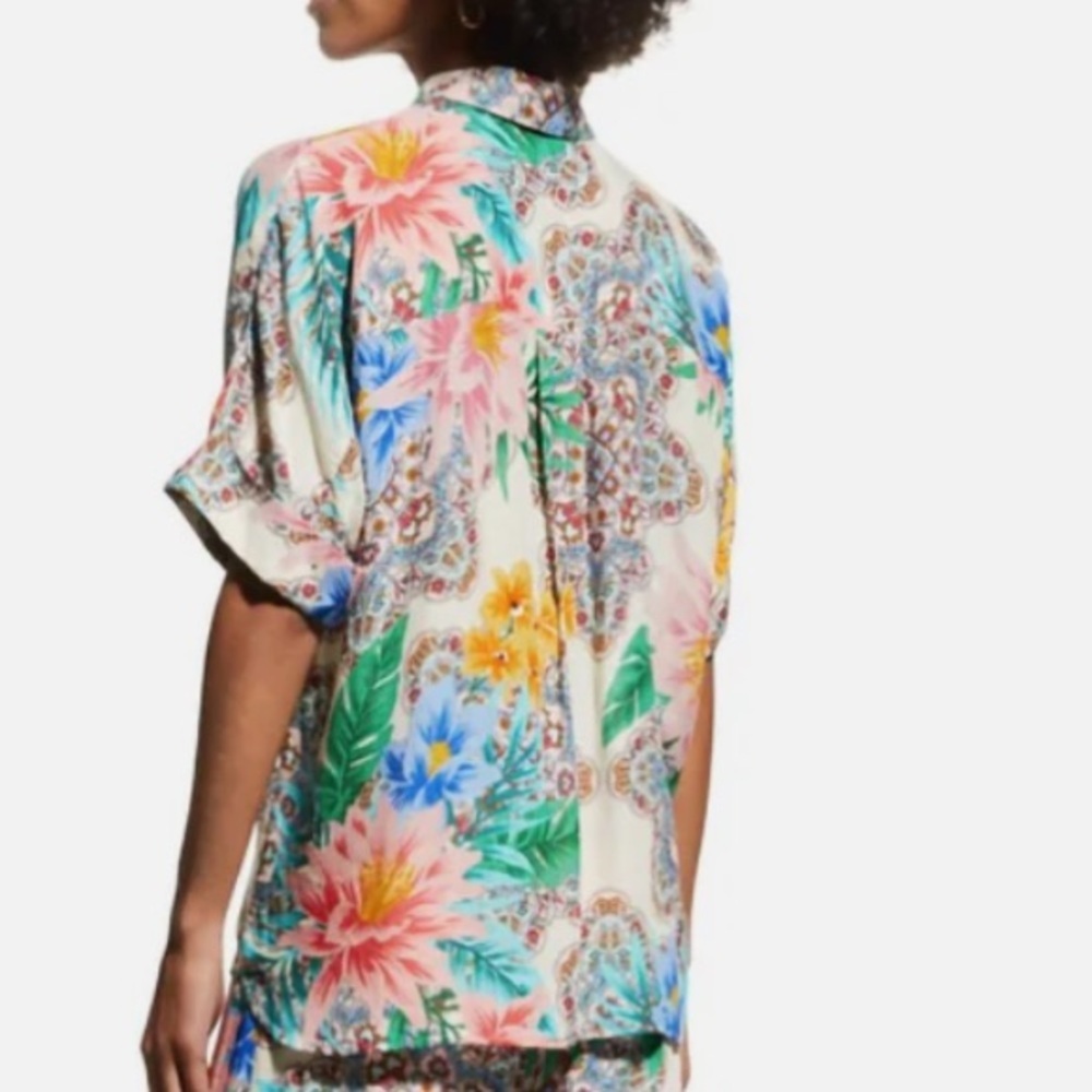 Johnny Was Clover Button Down Shirt In Multi size small - Picture 8 of 9